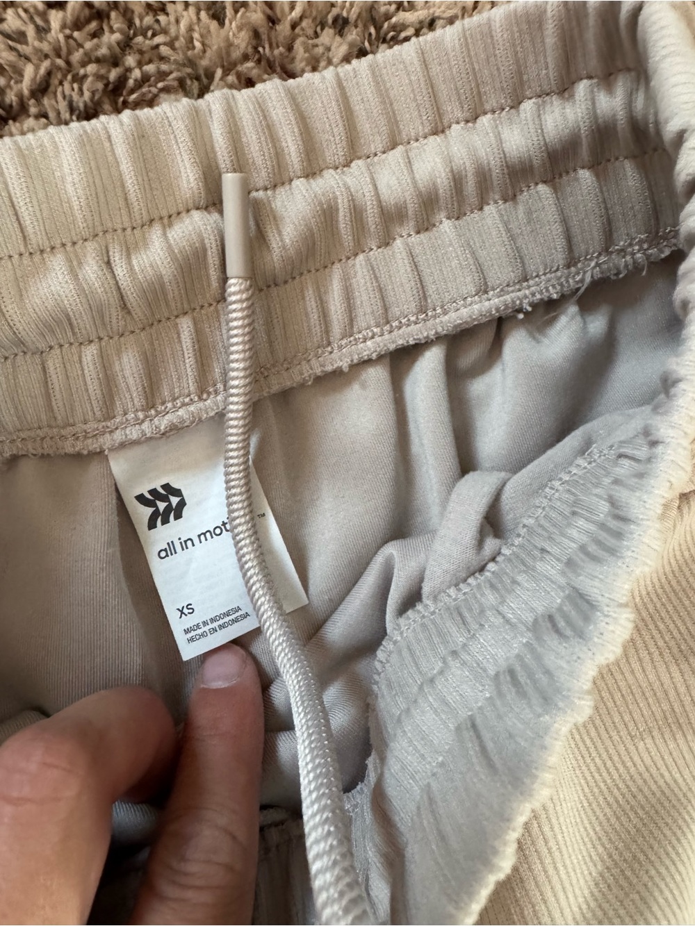 Cropped Ribbed Half-Zip Sweatshirt in Light Taupe - Picture 8 of 8